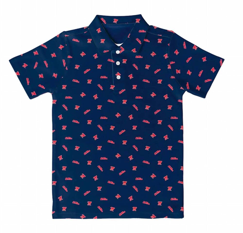 NEW VIVE LA FETE kid's ole miss logo polo in navy